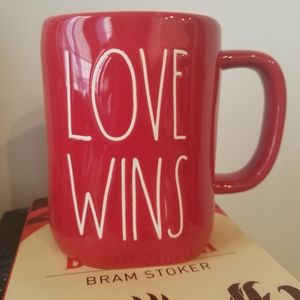 Rae dunn love wins red valentine mug
